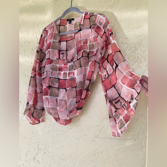 Alfani Stylish Dusty Rose and Brown Women's Top - Picture 1 of 5